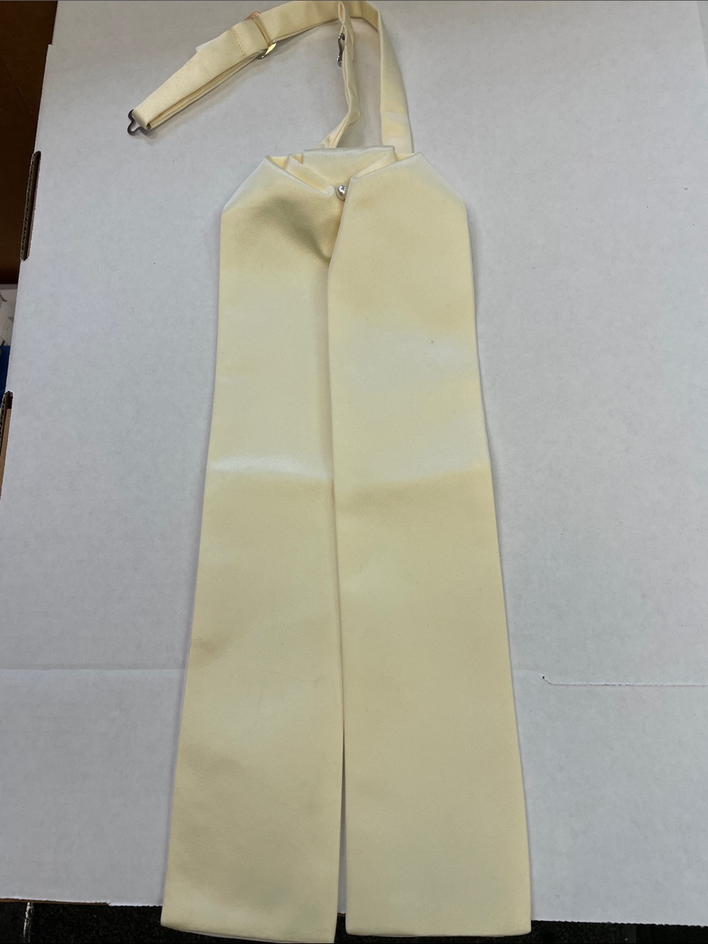 Ivory Satin Ascot Tie